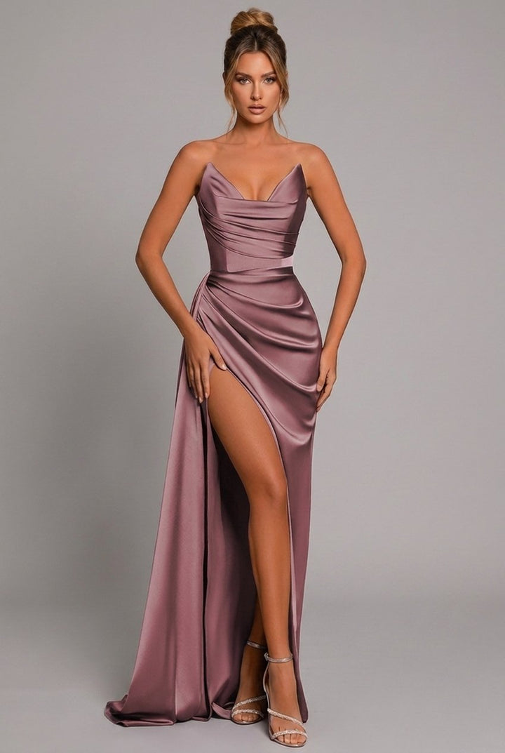 Serafina | Damen Trägerloses Maxi Abendkleid