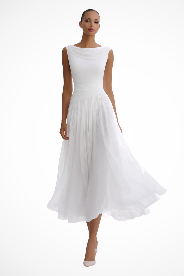 Seraphita | Drapiertes Plissee Midikleid