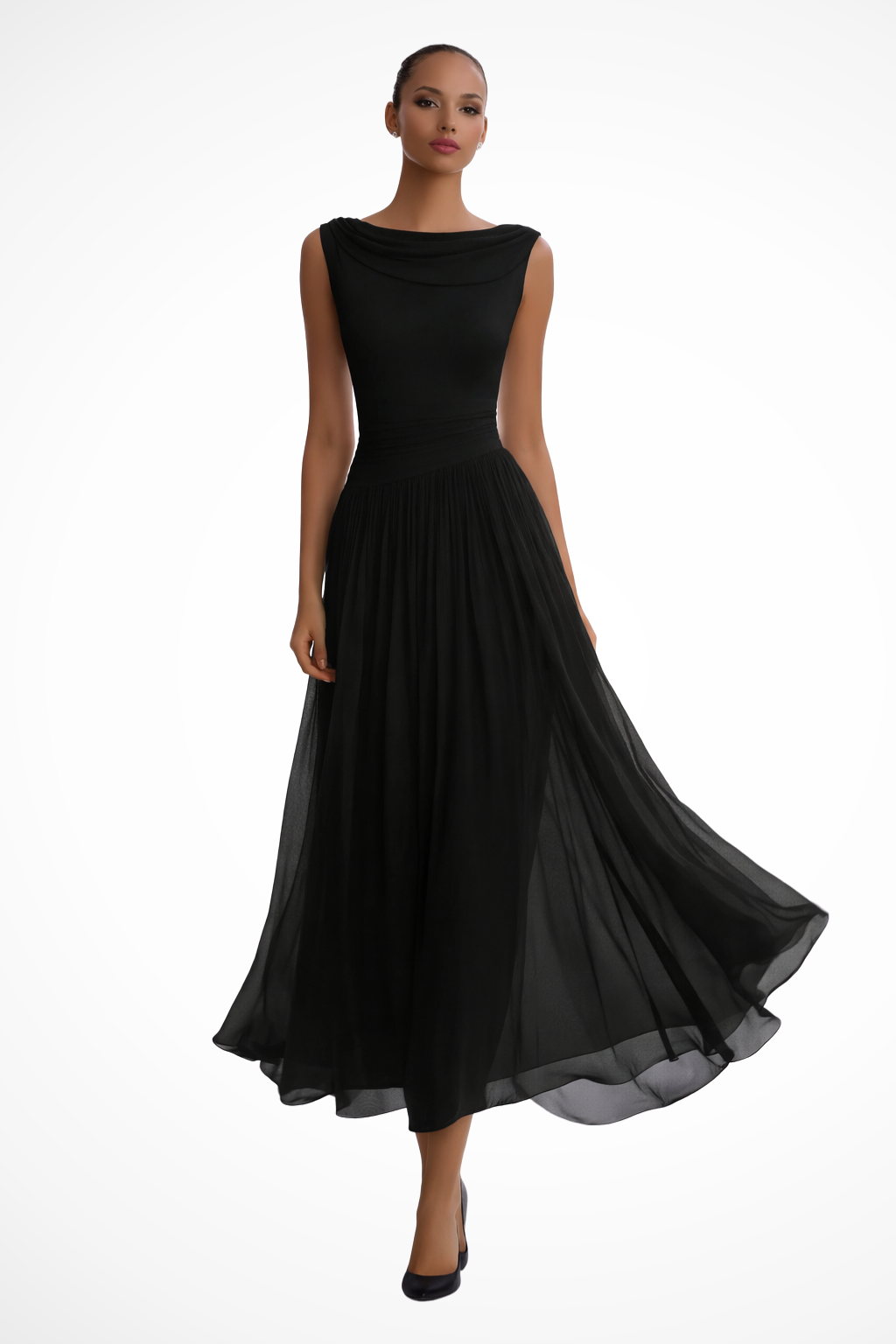 Seraphita | Drapiertes Plissee Midikleid