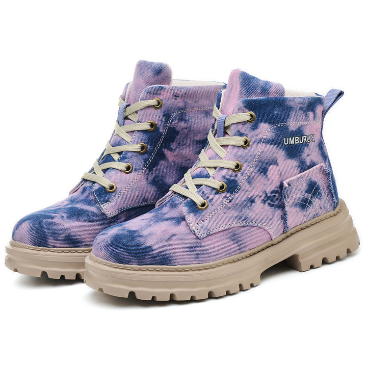 Sicherheitsschuhe Damen mit Schnürung und Tie-Dye-Muster