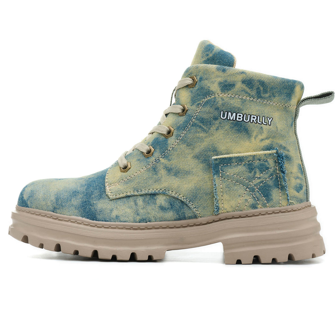 Sicherheitsschuhe Damen mit Schnürung und Tie-Dye-Muster