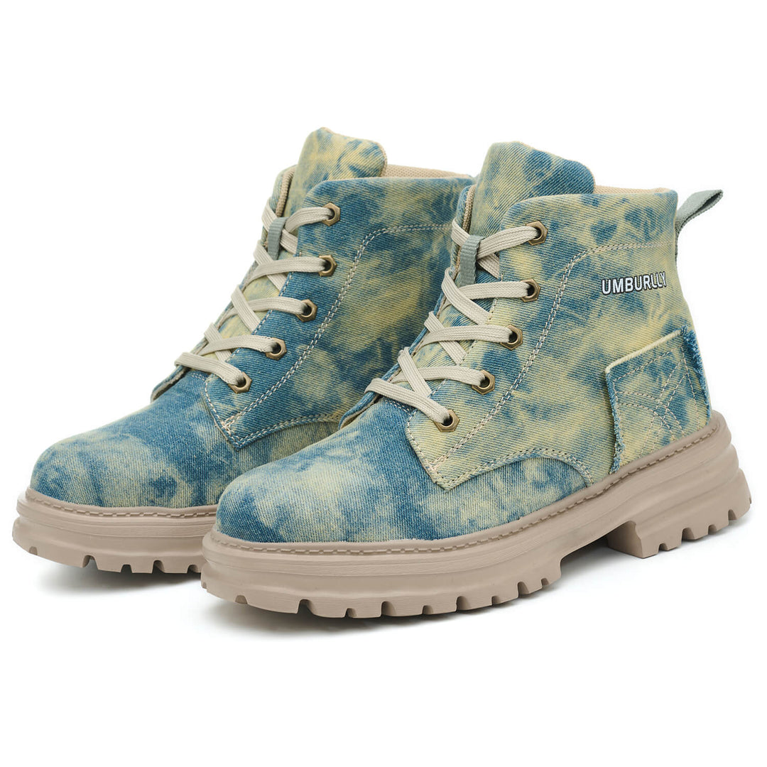Sicherheitsschuhe Damen mit Schnürung und Tie-Dye-Muster