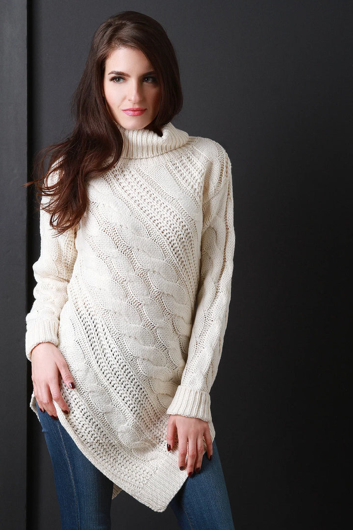 Sigrid | Damen Strickpullover mit Rollkragen und langen Ärmeln