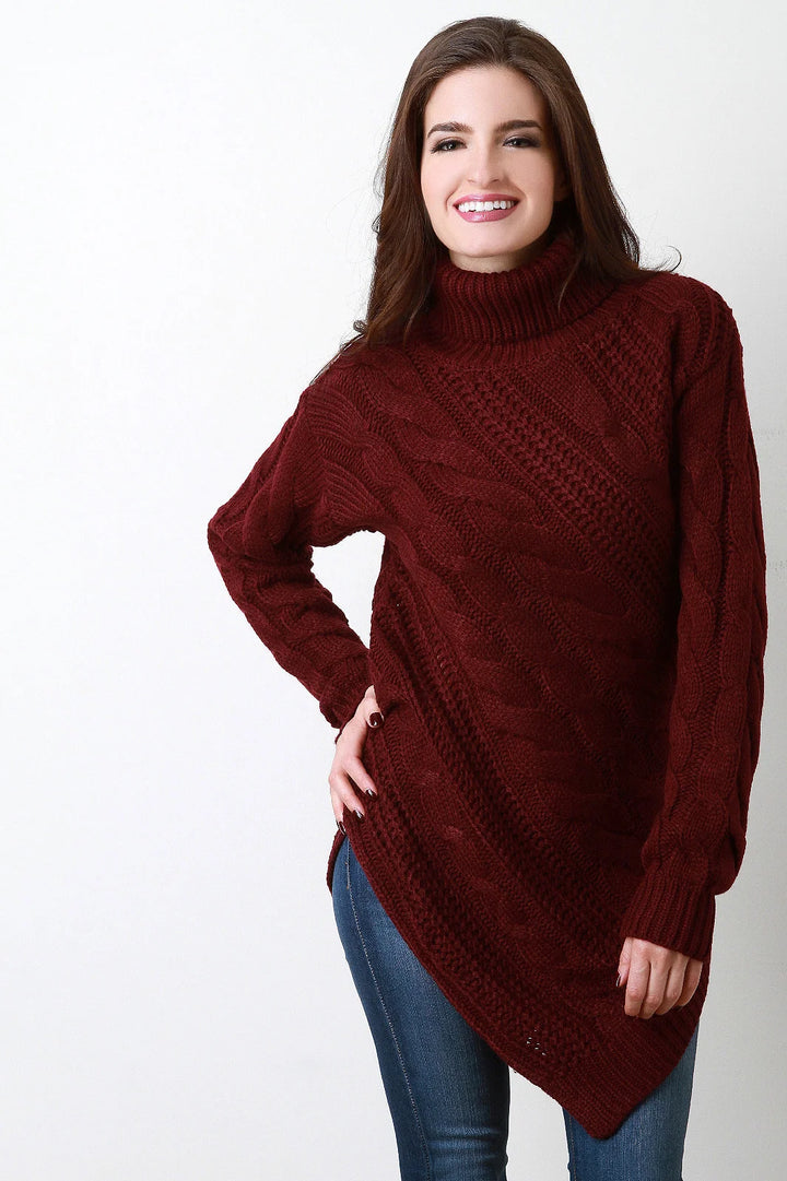 Sigrid | Damen Strickpullover mit Rollkragen und langen Ärmeln
