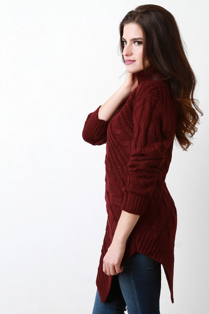 Sigrid | Damen Strickpullover mit Rollkragen und langen Ärmeln