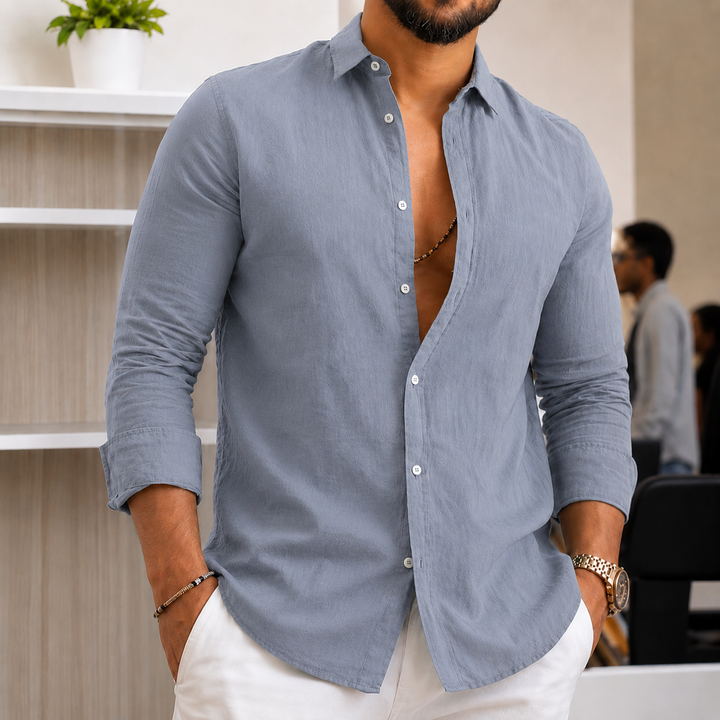 Silas | Herren Leichtes Leinenhemd Sommer