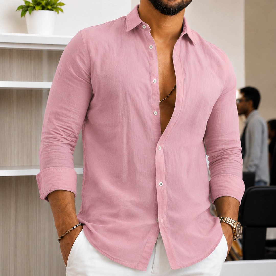 Silas | Herren Leichtes Leinenhemd Sommer