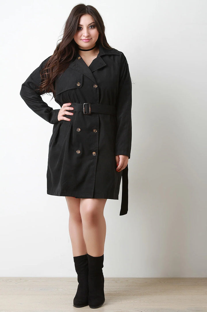 Silje | Damen leichter Trenchcoat mit Taillengürtel und langen Ärmeln