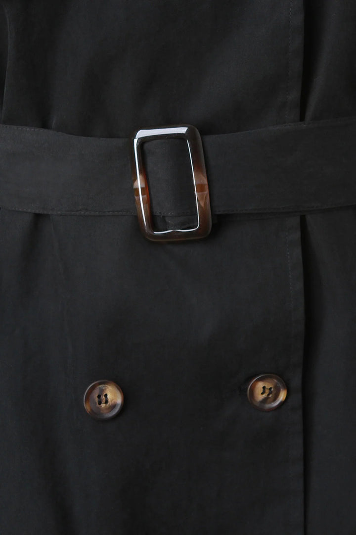 Silje | Damen leichter Trenchcoat mit Taillengürtel und langen Ärmeln