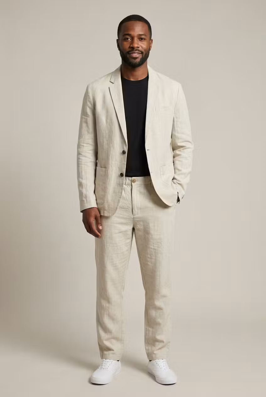 Simon | Herren Relaxtes Leinen Blazer Set