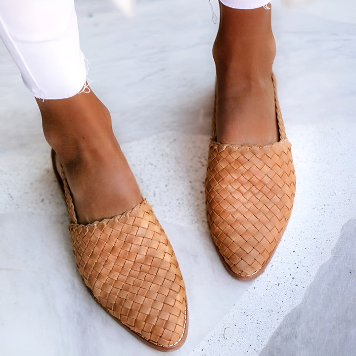 Slingpumps Damen mit gewebtem Obermaterial und Slingback-Riemen
