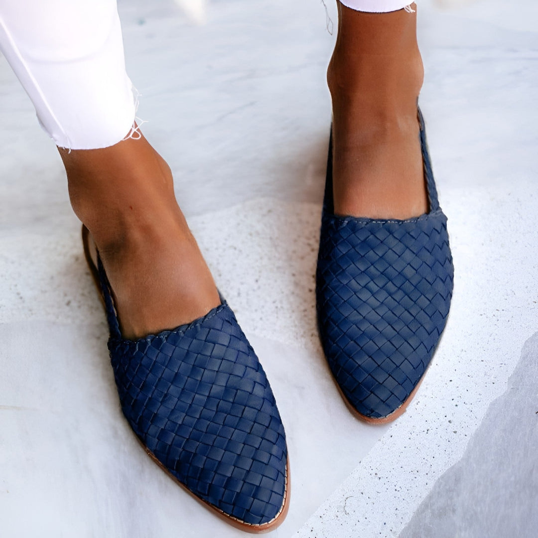 Slingpumps Damen mit gewebtem Obermaterial und Slingback-Riemen