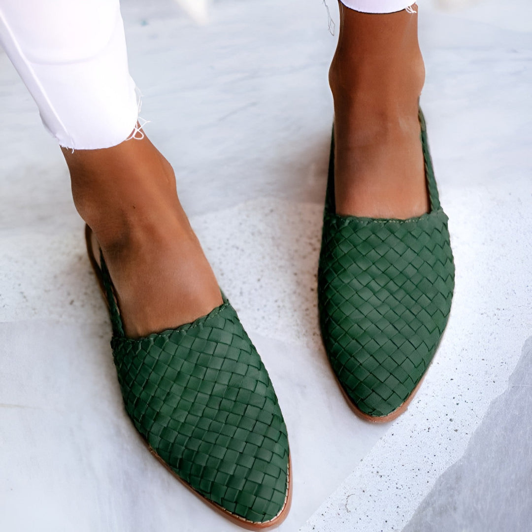 Slingpumps Damen mit gewebtem Obermaterial und Slingback-Riemen