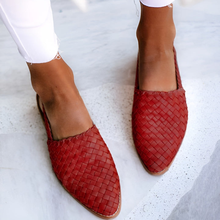 Slingpumps Damen mit gewebtem Obermaterial und Slingback-Riemen
