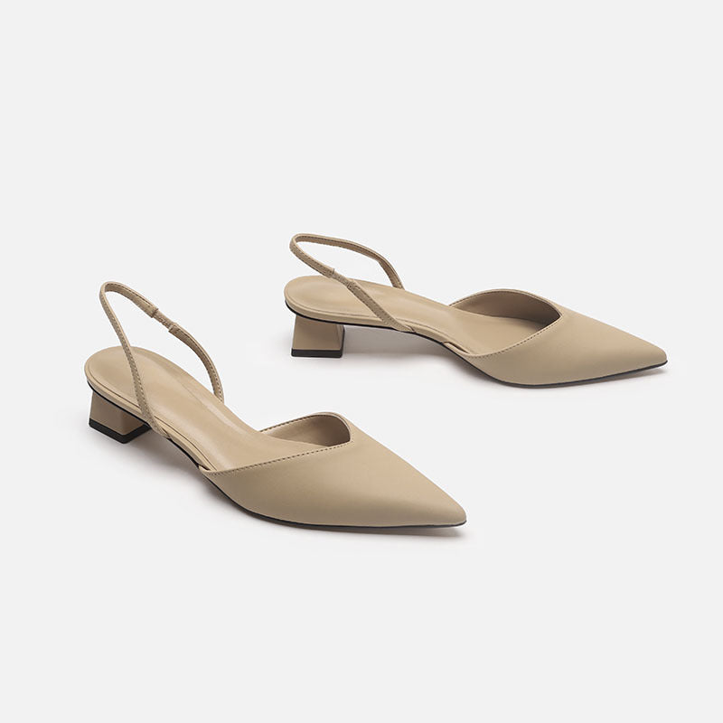Slingpumps Damen mit spitzer Zehenpartie und Blockabsatz