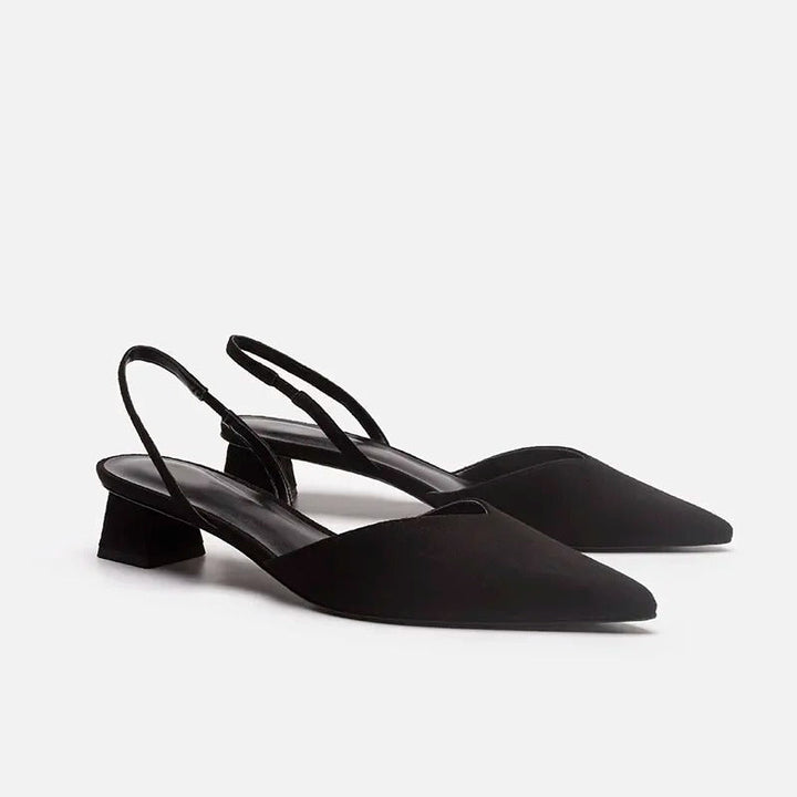 Slingpumps Damen mit spitzer Zehenpartie und Blockabsatz