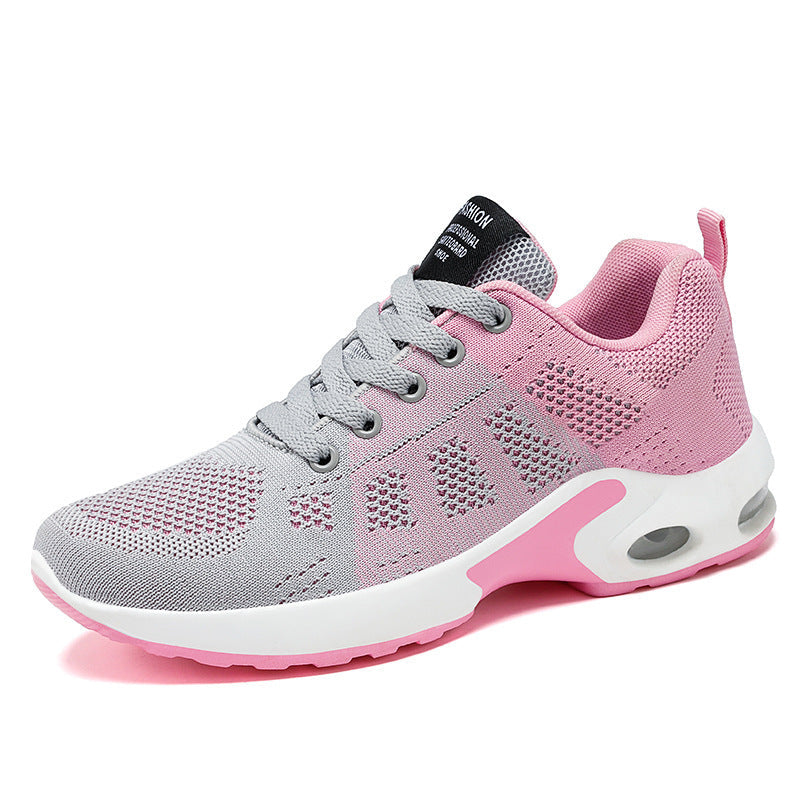 Sneaker Damen mit Schnürsenkel Netzartiger Oberfläche und Luftkissenabsatz