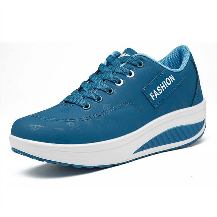 Sneaker Damen mit Schriftzeichenmuster und Keilsohle