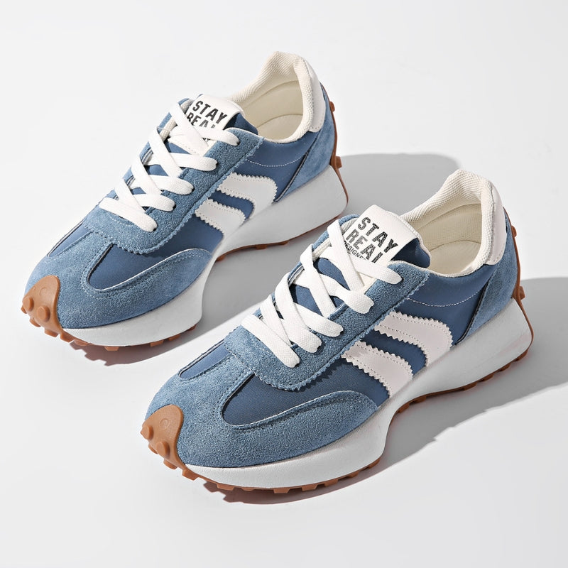 Sneaker Damen mit Streifenbesatz und dicker Sohle