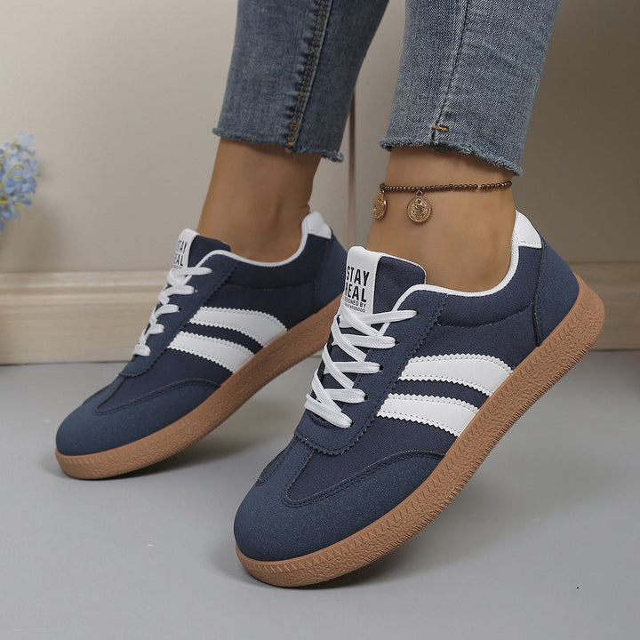 Sneaker Damen mit Streifenbesatz und Gummisohle