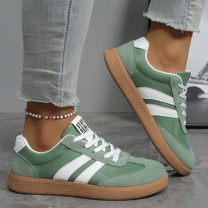 Sneaker Damen mit Streifenbesatz und Gummisohle