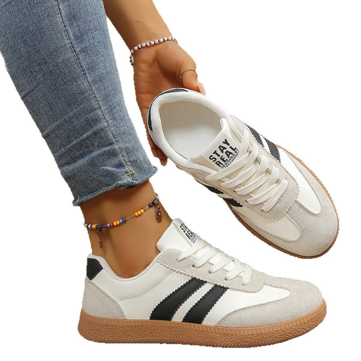 Sneaker Damen mit Streifenbesatz und Gummisohle