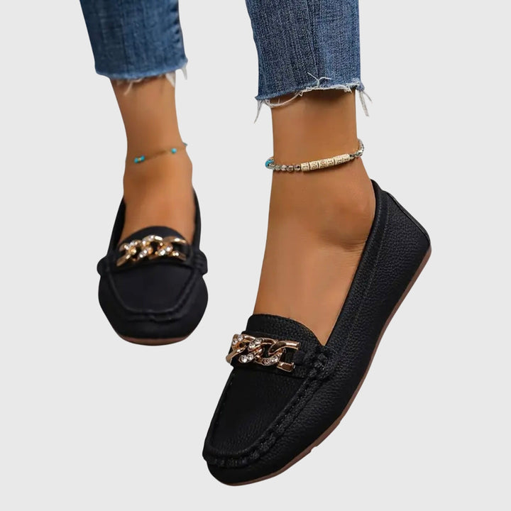 Solange | Flache Loafer mit Goldkette
