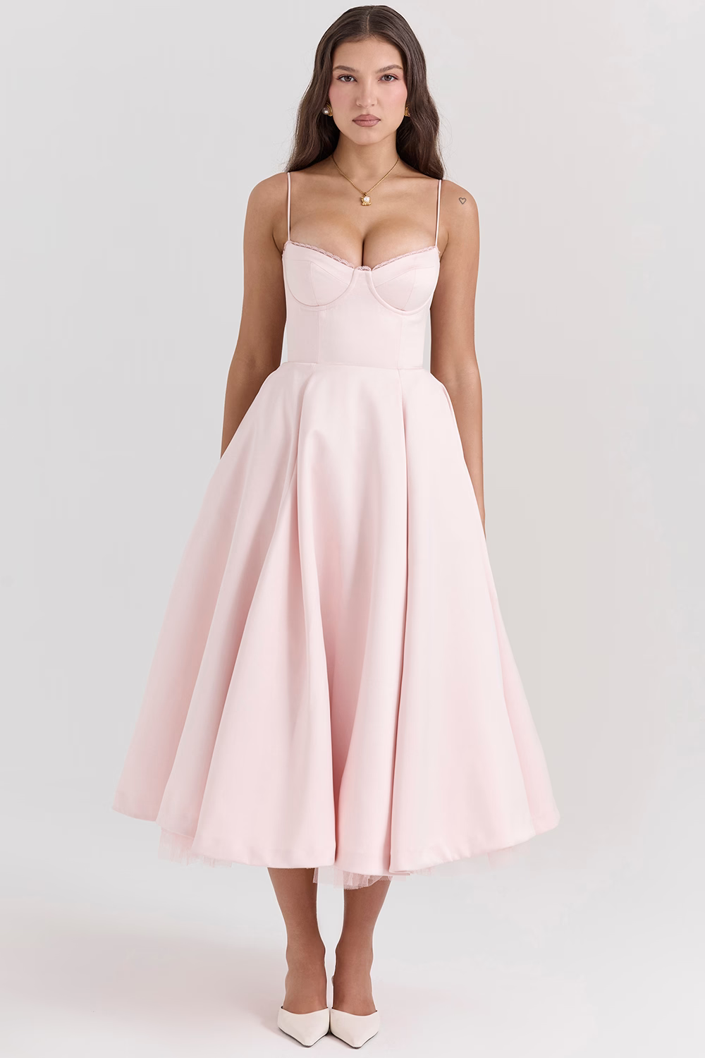 Sophia | Damen glänzendes Satin Abendkleid