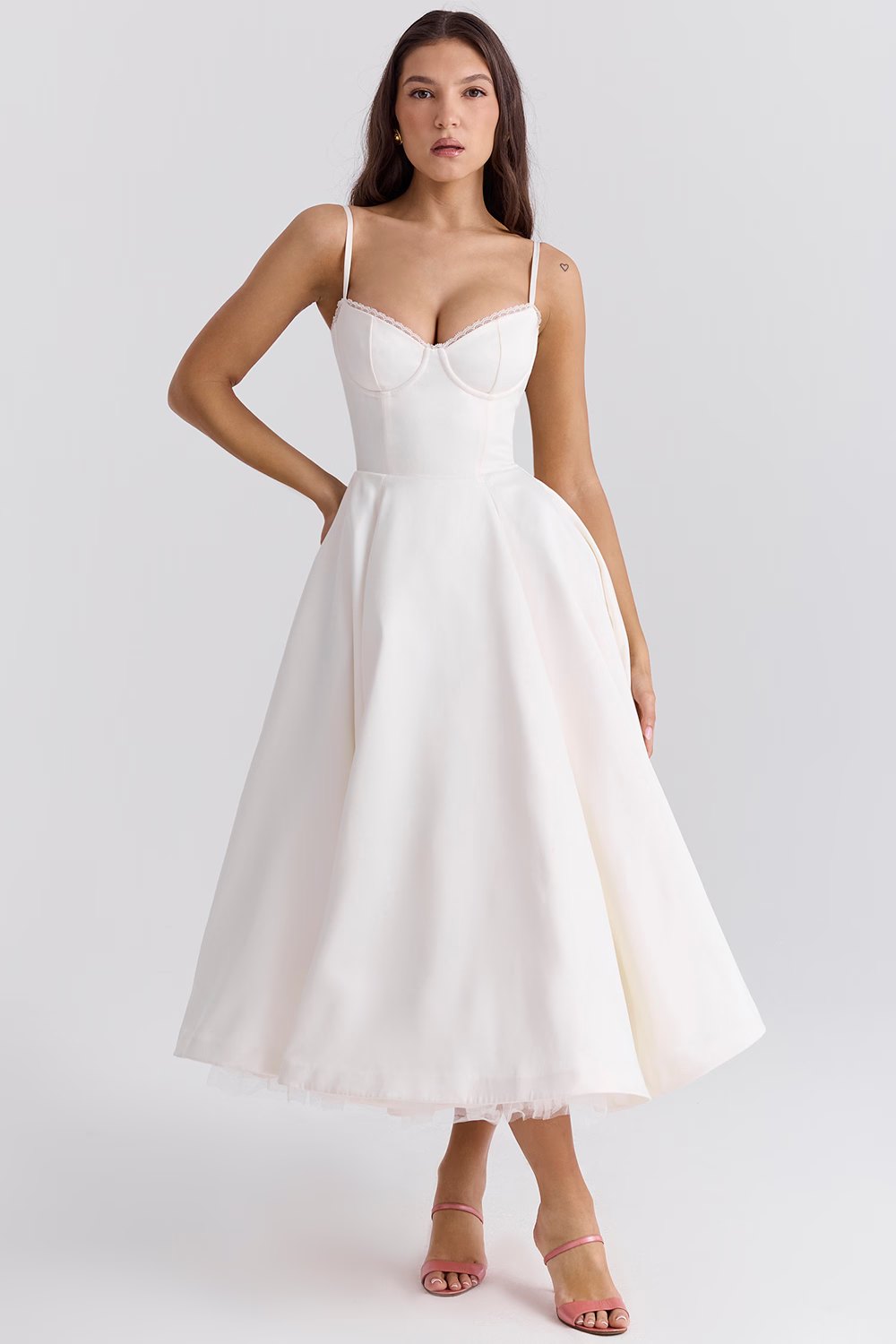 Sophia | Damen glänzendes Satin Abendkleid