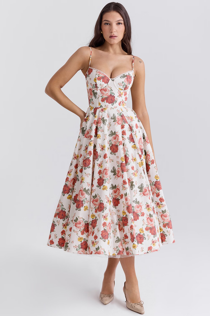 Sophia | Damen glänzendes Satin Abendkleid