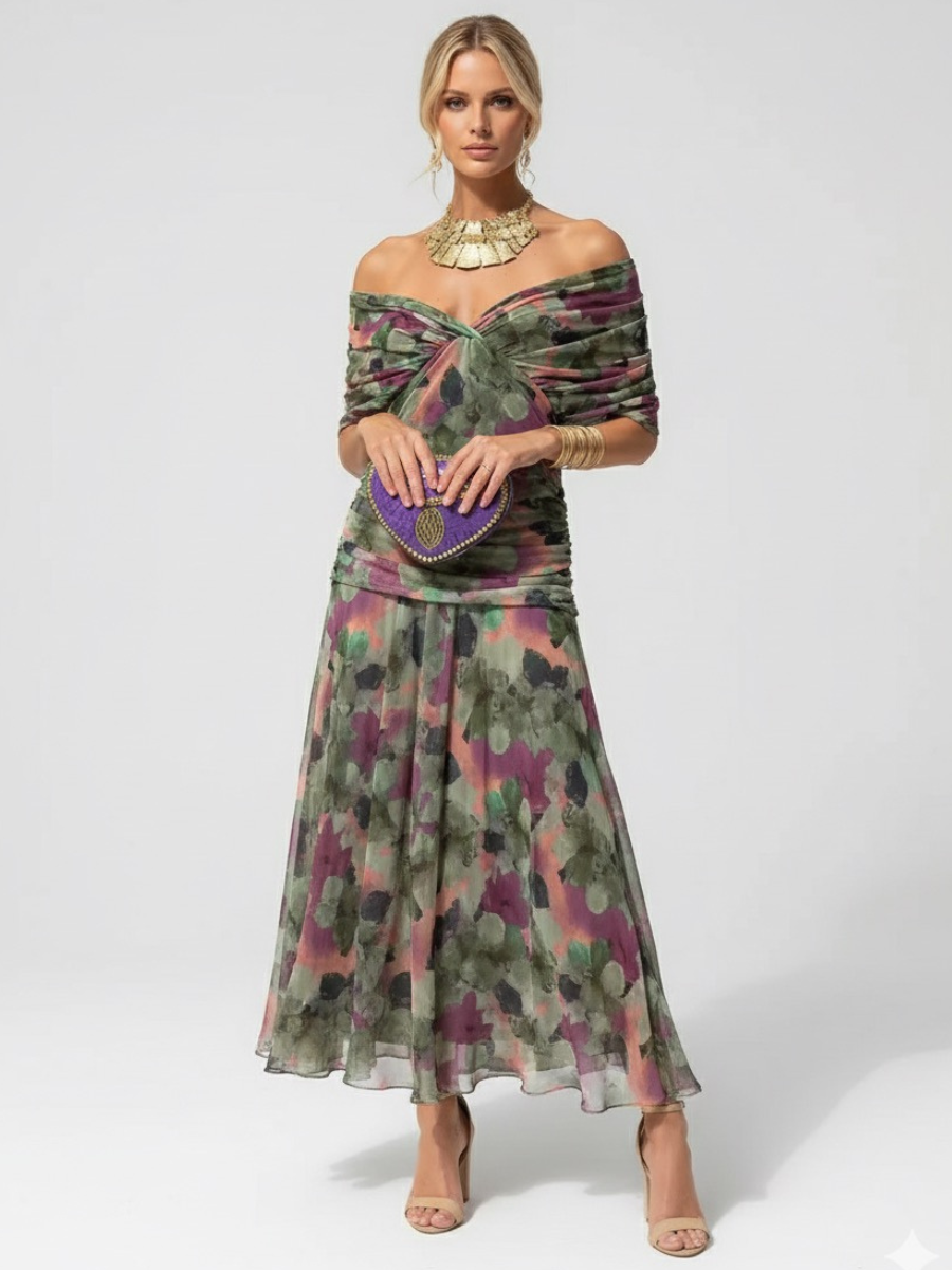 Sophie | Leichtes Elegantes Blumen Midikleid