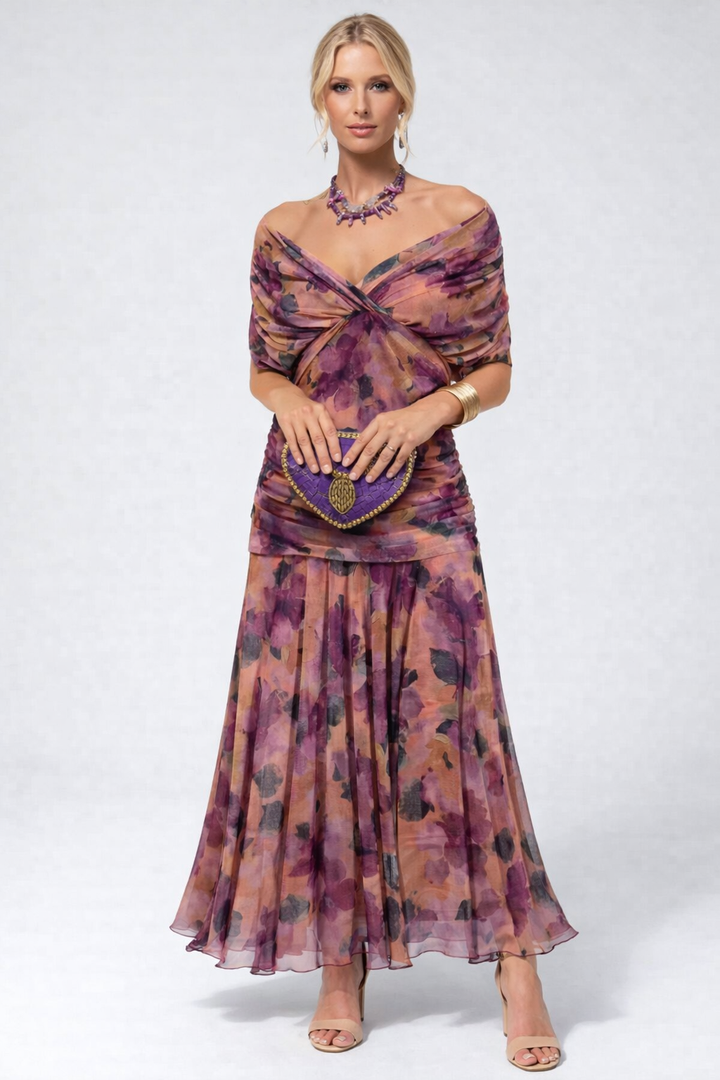 Sophie | Leichtes Elegantes Blumen Midikleid