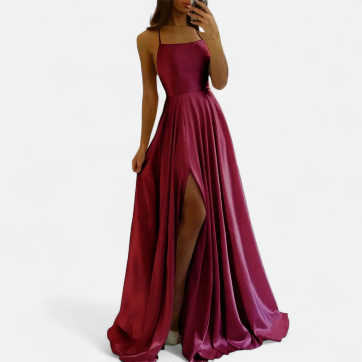 Soraya | Damen Maxikleid mit Schlitz für Hochzeitsgäste