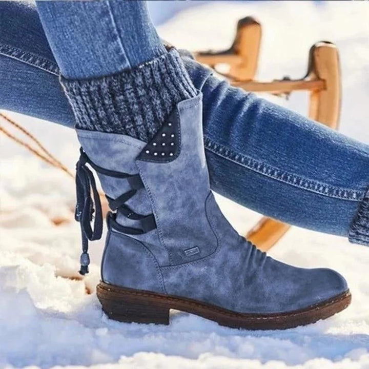 Stiefel Damen mit Hohem Schaft und Reißverschluss
