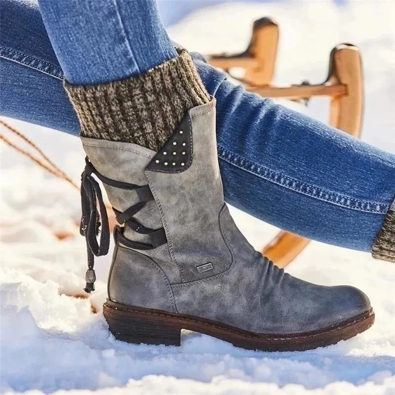 Stiefel Damen mit Hohem Schaft und Reißverschluss