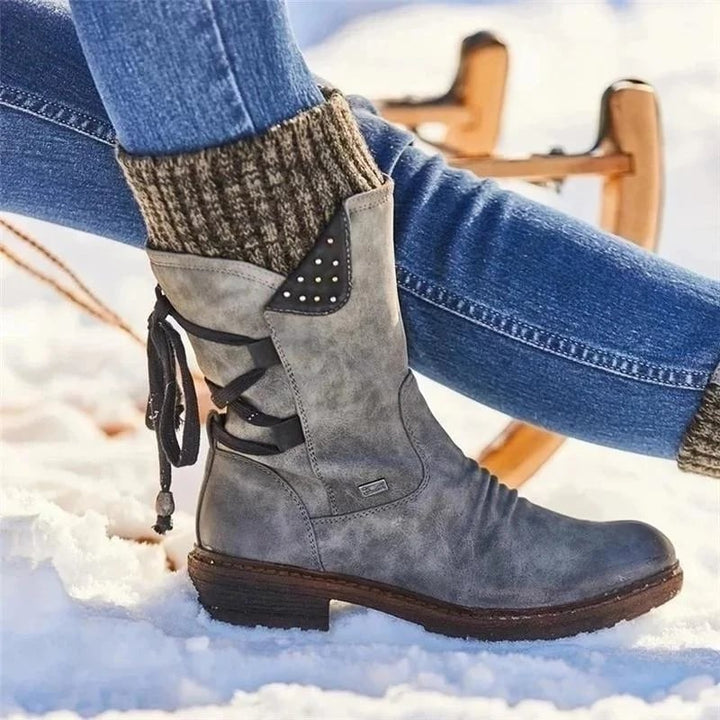 Stiefel Damen mit Hohem Schaft und Reißverschluss