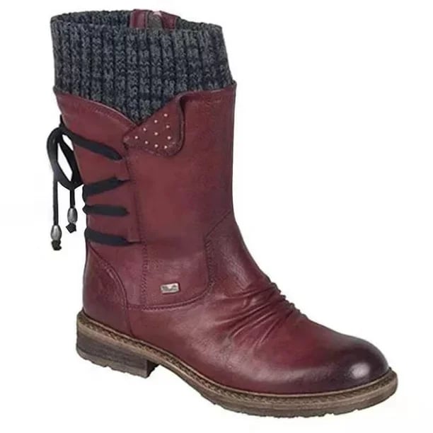 Stiefel Damen mit Hohem Schaft und Reißverschluss