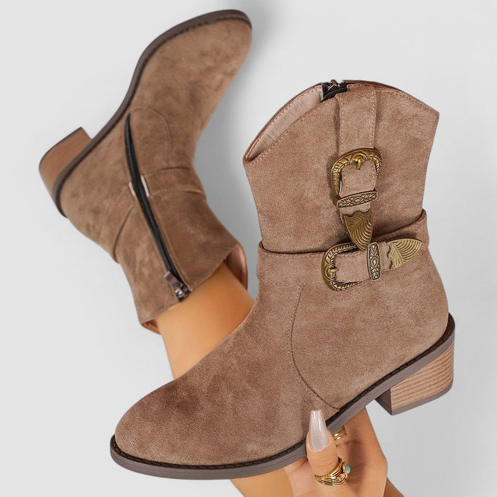 Stiefeletten Damen im Westernstil mit Blockabsatz