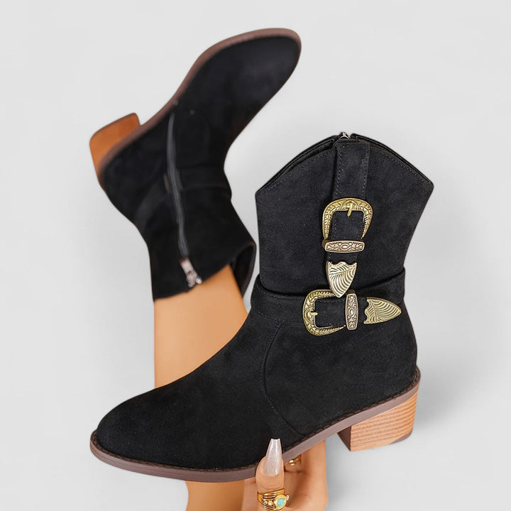 Stiefeletten Damen im Westernstil mit Blockabsatz