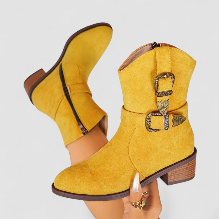 Stiefeletten Damen im Westernstil mit Blockabsatz