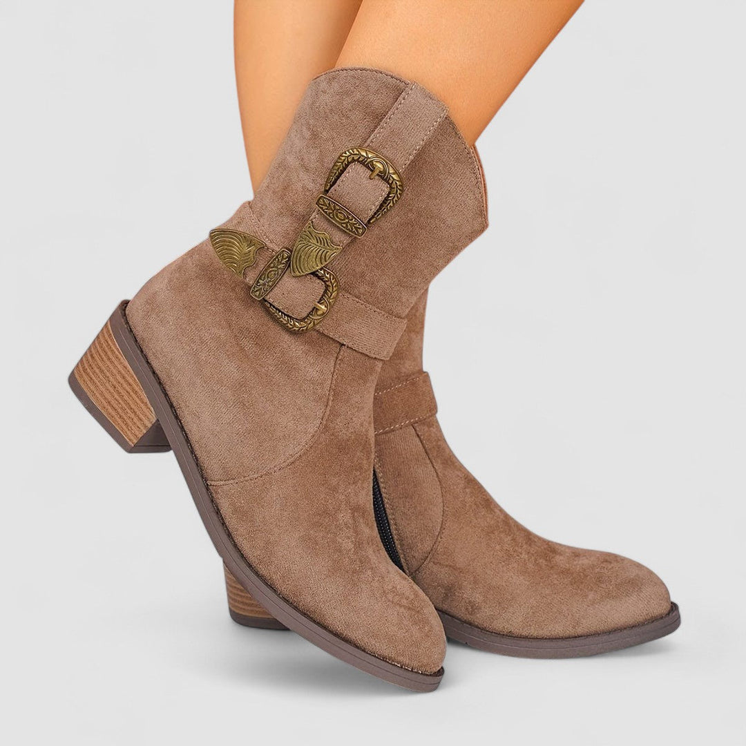 Stiefeletten Damen im Westernstil mit Blockabsatz