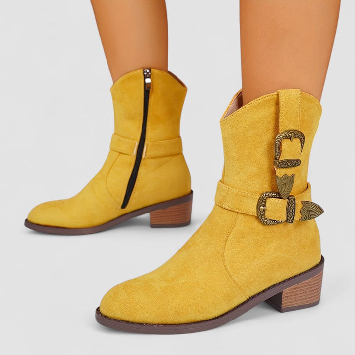 Stiefeletten Damen im Westernstil mit Blockabsatz