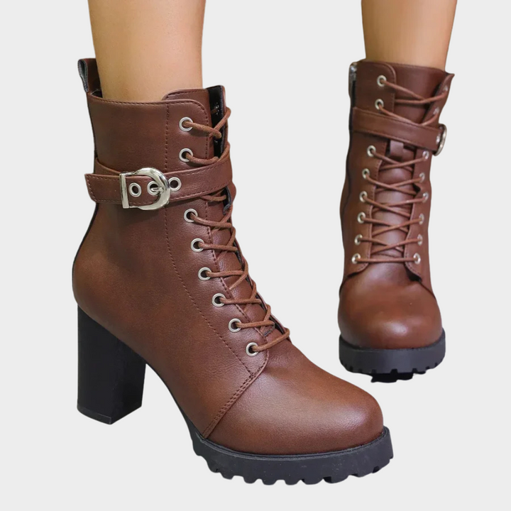 Stiefeletten Damen mit Ausgestelltem Absatz