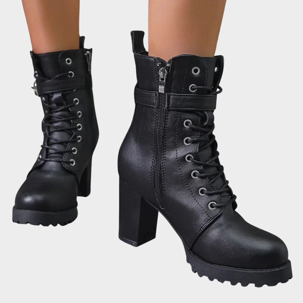 Stiefeletten Damen mit Ausgestelltem Absatz