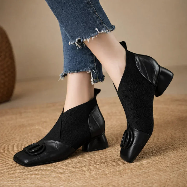 Stiefeletten Damen mit Glattem Schaft und Spitzer Kappe