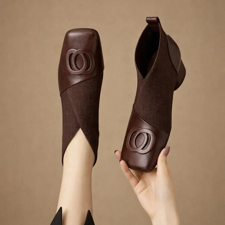 Stiefeletten Damen mit Glattem Schaft und Spitzer Kappe