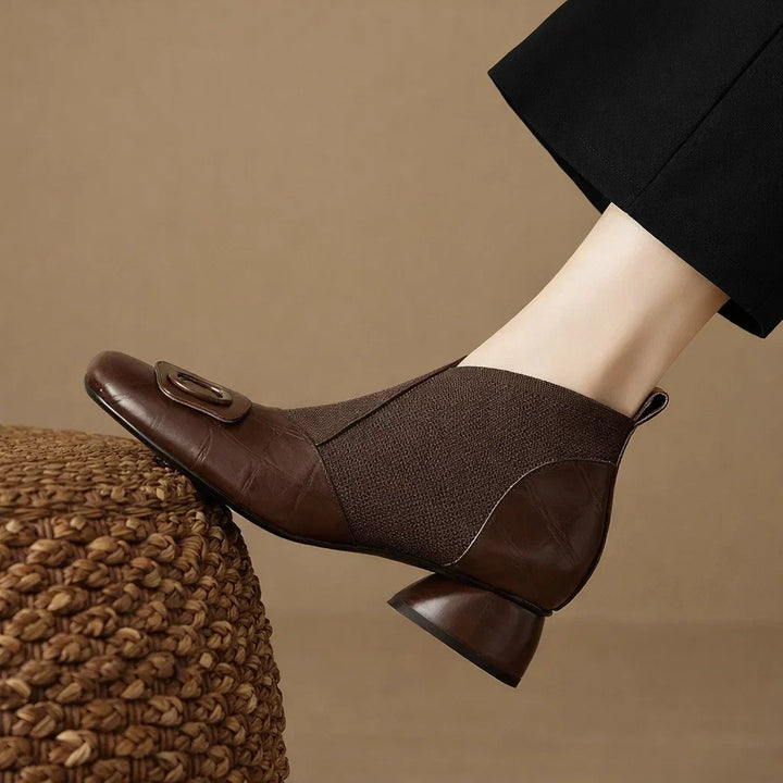 Stiefeletten Damen mit Glattem Schaft und Spitzer Kappe