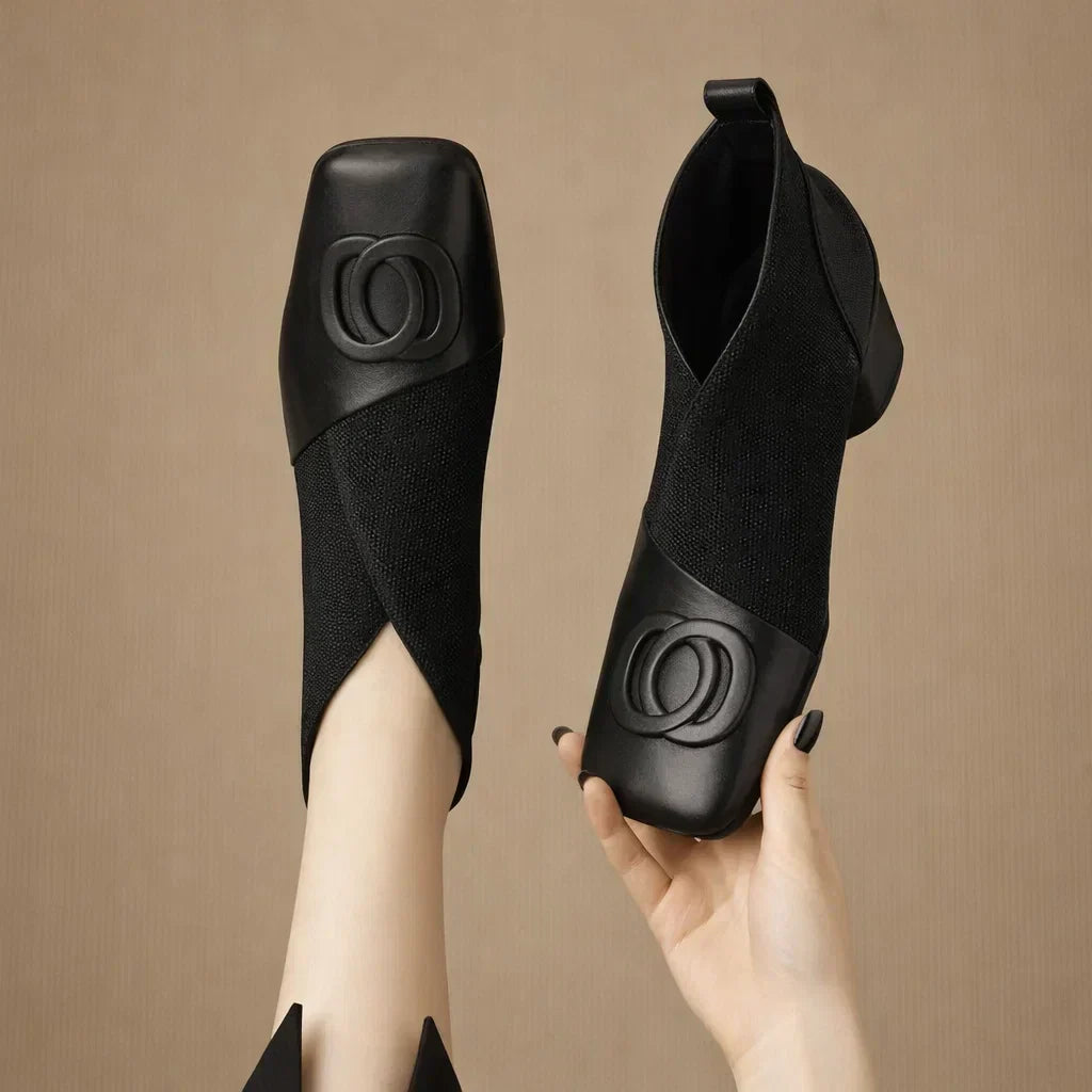 Stiefeletten Damen mit Glattem Schaft und Spitzer Kappe
