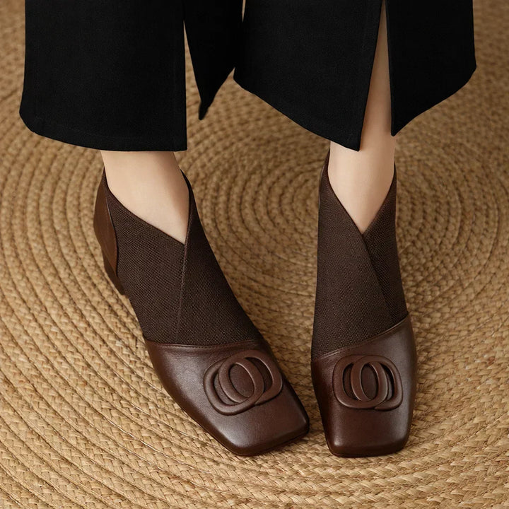 Stiefeletten Damen mit Glattem Schaft und Spitzer Kappe