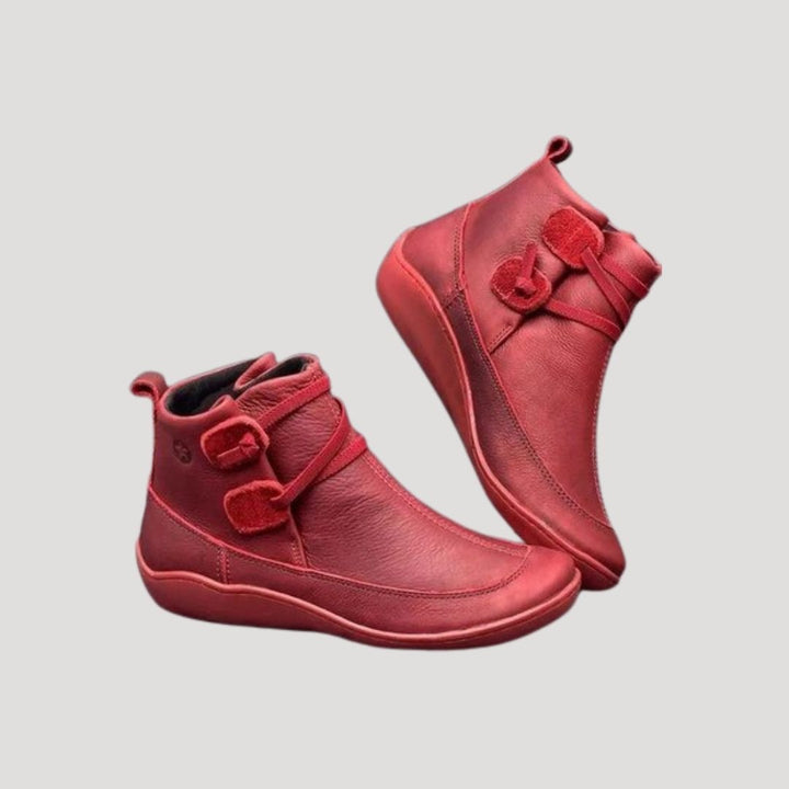 Stiefeletten Damen mit Knöchelriemen und Blockabsatz